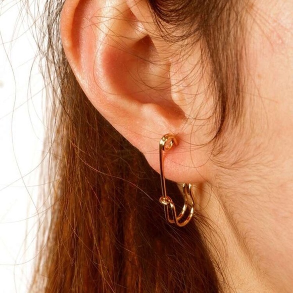Jewelry - 3 for $30 Safety Pin Gold Earrings